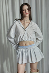 SEERSUCKER SKIRT -IVORY
