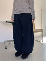 Hibom Washing Wide Balloon Denim Pants