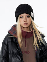 Retro warm woolen chunky knit beanie hat