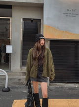 Prague wool hair cardigan