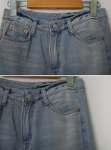 MR Washed Denim Wide Pants