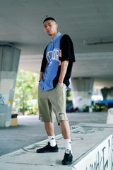"COLLEGE" リコンストラクティドシャツカラー S/S Tシャツ