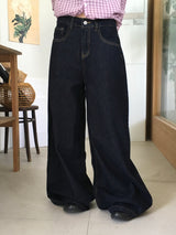 Mertle インディゴローデニムロングワイドパンツ