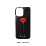 [MADE]heart lollipop MagSafe Glass Silver Bumper phonecase