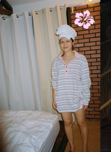 hibiscus stripe t-shirt blue 