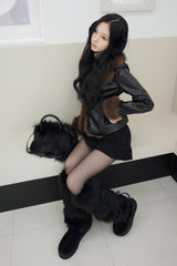 Chic Mood Brown Fur Cardigan