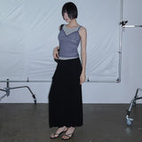 [Kedain] Halter Neck Tie Long Dress-2Color
