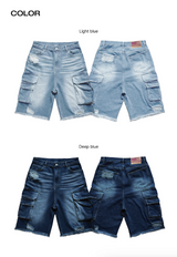 TBD XXL CARGO BERMUDA PANTS - Light blue