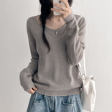 Puppy Layered Sleeveless Double V-Neck Knit (5 colors)