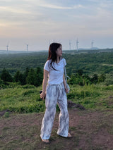 Tie-dye summer wide pants