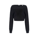 CABLE BOAT NECK KNIT-BLACK