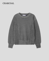 (UNISEX) ツートーン ラウンド ニット