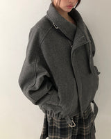 Nuan High-Neck Buckle Quilted Coat
