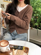 [SHOPPERMADE] Cozy Wool V-neck Knit Cardigan (7color)