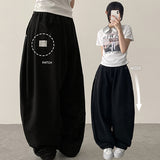 Pocket patch🍑common curved wide banding pants