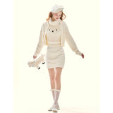 [GirlyFancyClub] Soft Mink Fur Lady Style knitted Sweater Skirt