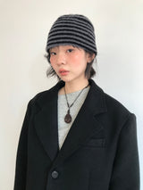 モヘアストライプビーニー (4color)