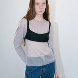 Glittering sheer knit silver