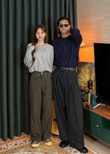 Men's カシミアウォッシャブルラウンドニット 20COLOR