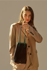 BAZAS bucket leather bag / Matte Black