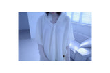 Bohem tassel button knit cape