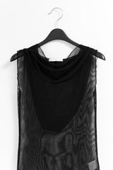see-through hood sleeveless top(3colors)