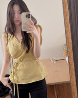 Moose linen frill blouse