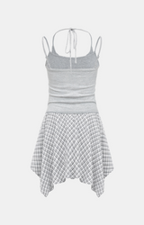 Aven Slim Sleeveless Check Wrap Dress