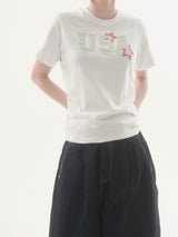 Star lettering patch short-sleeve T-shirt -3C