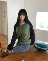 Seg Contrast Raglan Long-Sleeve T-Shirt