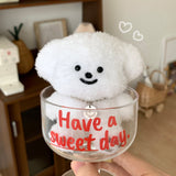 Plush Poodle Puppy Keychain (Necklace SET)