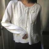 Komae ボカシパールリボンニットカーディガン