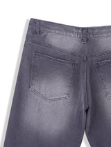 Button-fly wide denim pants