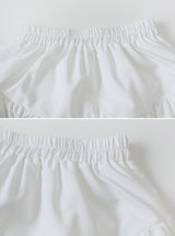 #Pumpkin Balloon Flare Banding Mini Skirt