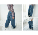 Prince basic wide denim pants