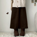 Blver wool back slit long skirt