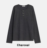 ロッキーフックヘンリーネックロングスリーブTシャツ