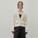 (CD-2187)POINT STITCH KNIT CARDIGAN