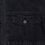 ブラックルーズフィットクロップドデニムジャケット code 20003