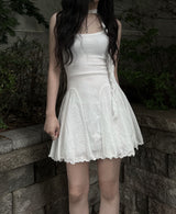 flared scarf mini dress (2color)