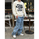 [Unisex] デニムカーゴワイドパンツ(2color)