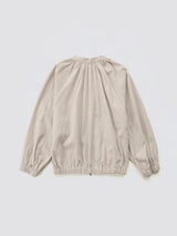 Shirring Zip-up Blouse Jumper_Black