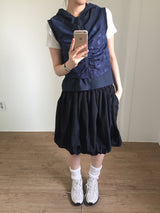 Layered Dot Hoodie Vest (2color)
