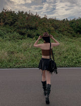 Hippie eyelet belt skirt