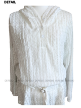 White Hood Pullover Belt One-Piece Dress Top
