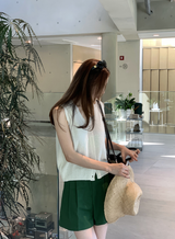 Rear V-neck Sleeveless Knit / 3 colors