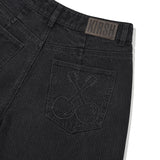 STRIPE WIDE FIT DENIM PANTS [CHARCOAL]
