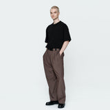 Two Pleats Wide Pants Brown