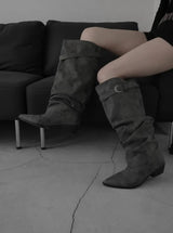 1218 Slouch Stiletto Long Boots (4cm)