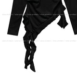 Modney pintuck tail shirring long sleeve